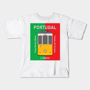 Lisboa Lisbon City Portugal Tram 28 Belem Travel Vintage Kids T-Shirt